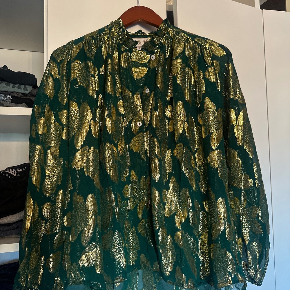 Vintage metallic blouse!